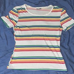 Rue 21 Rainbow Striped Tee